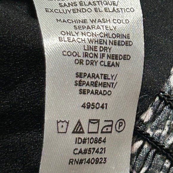 LOFT Black Floral Print Button Front Wide Leg Jumpsuit Size L‎ - Picture 12 of 12